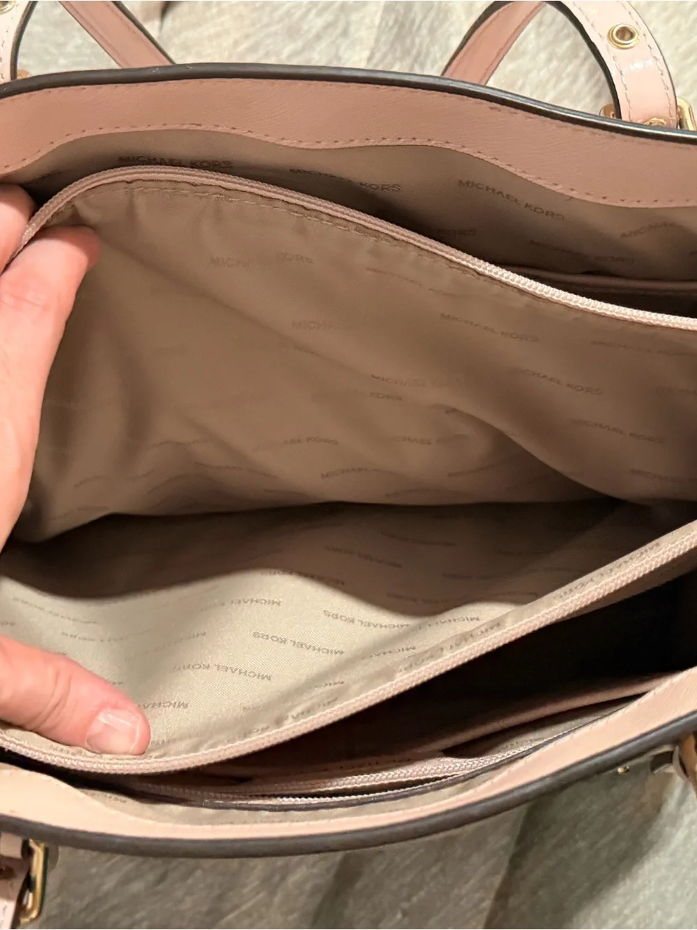 Michael Kors Blush Pink and Rose Gold Tote with Matching Wallet